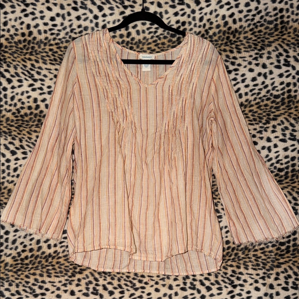 Sundance Linen Striped Blouse